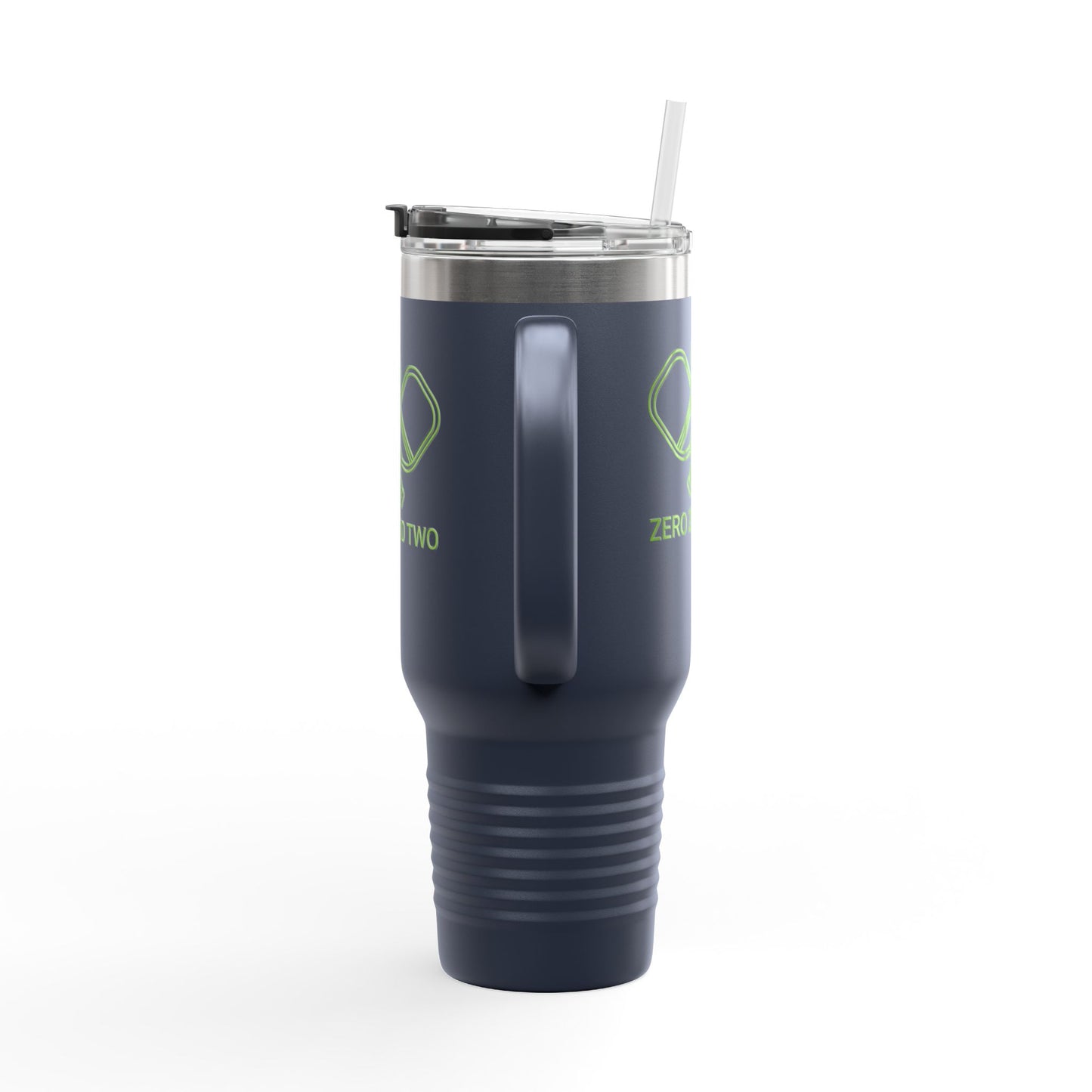 Zero Zero Two // Insulated Travel Mug, 40oz - Blue Text