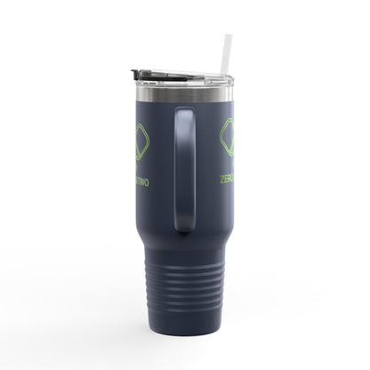 Zero Zero Two // Insulated Travel Mug, 40oz - Blue Text