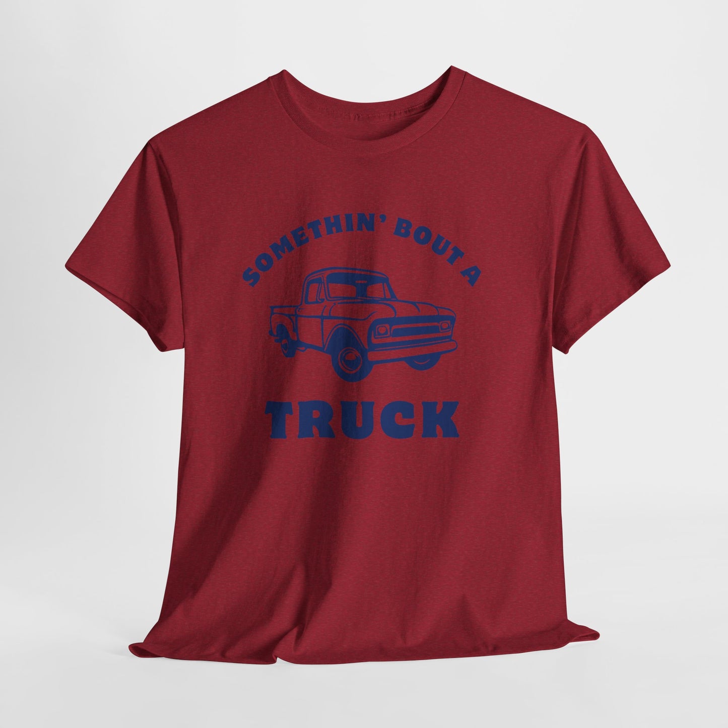 Somethin' Bout a Truck - Navy Pickup // Unisex Heavy Cotton Tee - Perfect for Truck Lovers