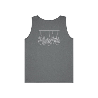 Hangin' With My Buds // Happy Plant Lover Unisex Heavy Cotton Tank Top - Perfect for Gardening Enthusiasts