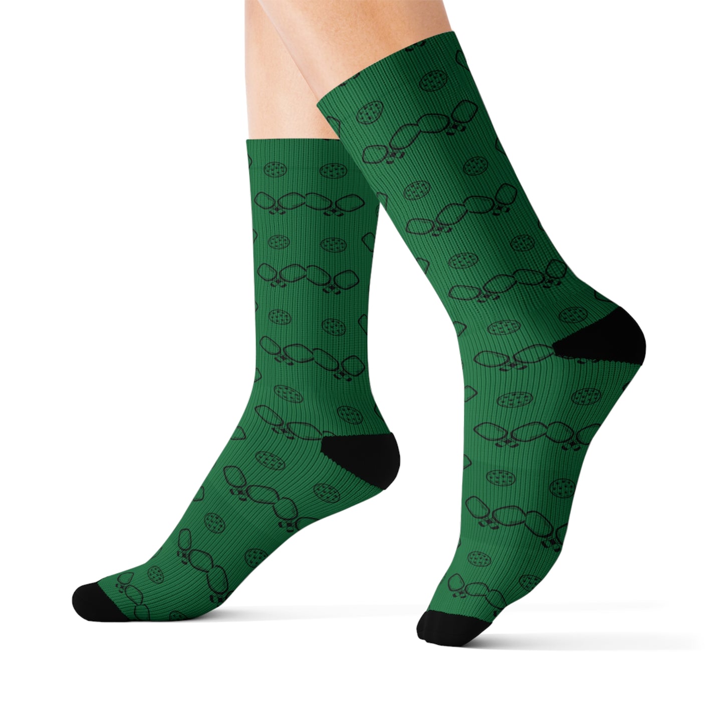 Green Pickleball Sublimation Socks