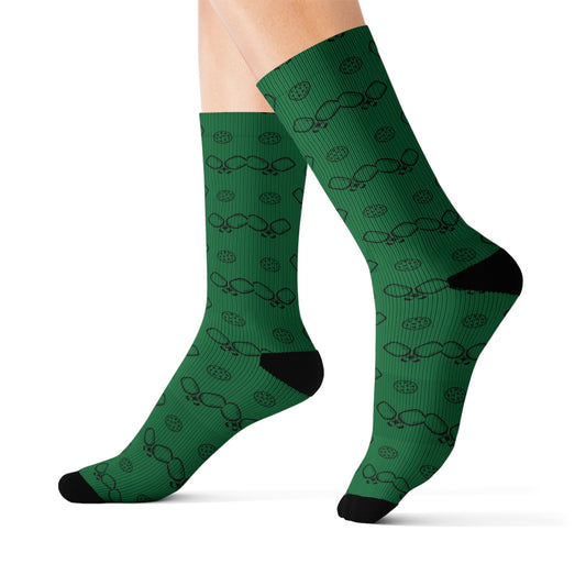 Green Pickleball Sublimation Socks