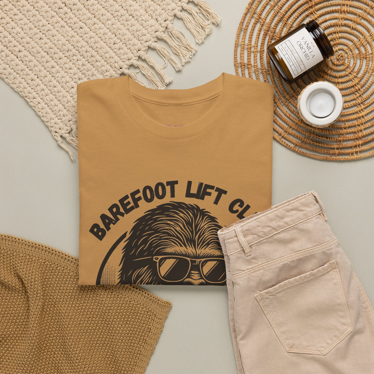 Bigfoot Founding Member of the Barefoot Lift Club // Unisex Heavy Cotton Tee - Founding Member Sasquatch Design