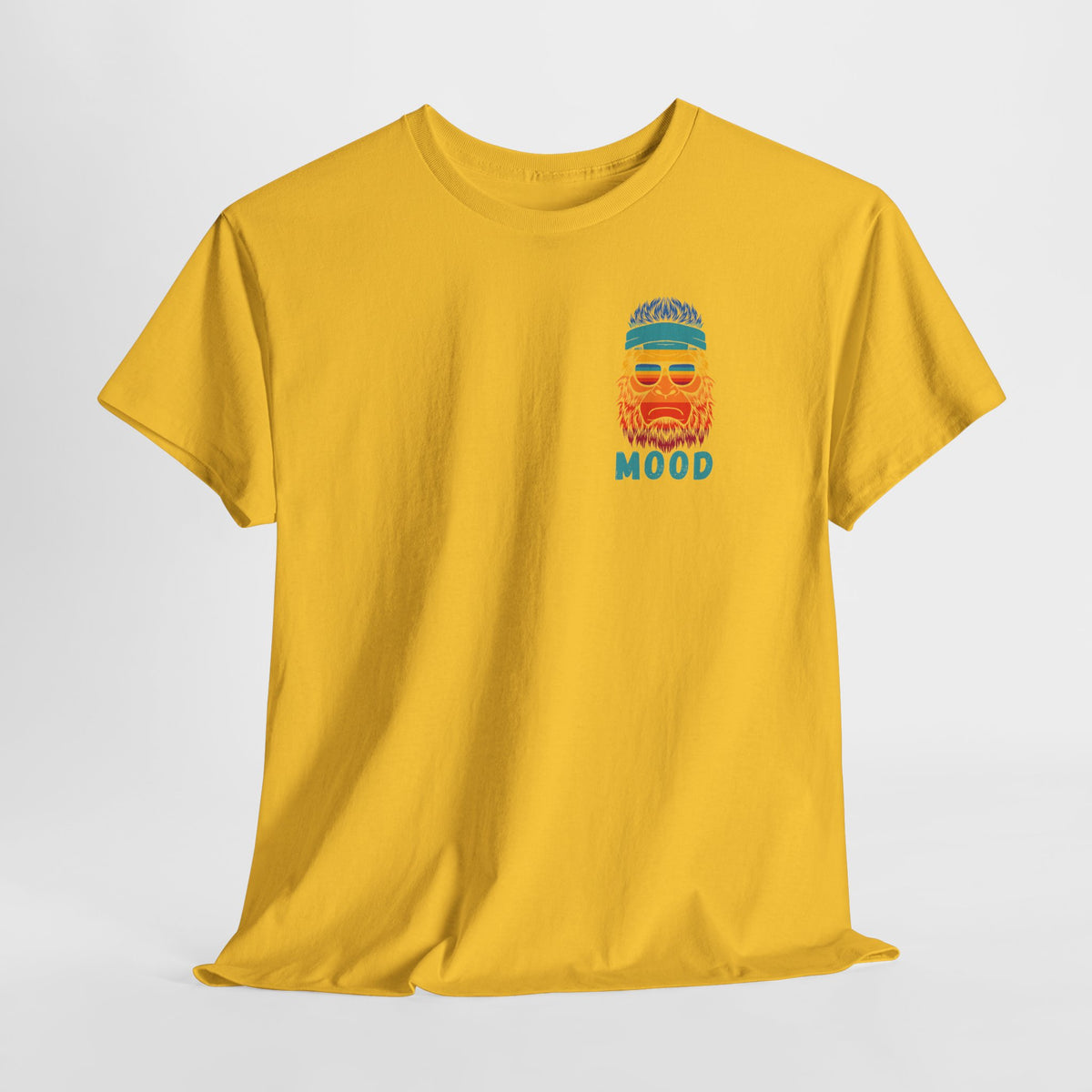 Bigfoot Mood - Pocket Placement // Retro Mood Unisex Heavy Cotton Tee - Colorful Graphic T-Shirt