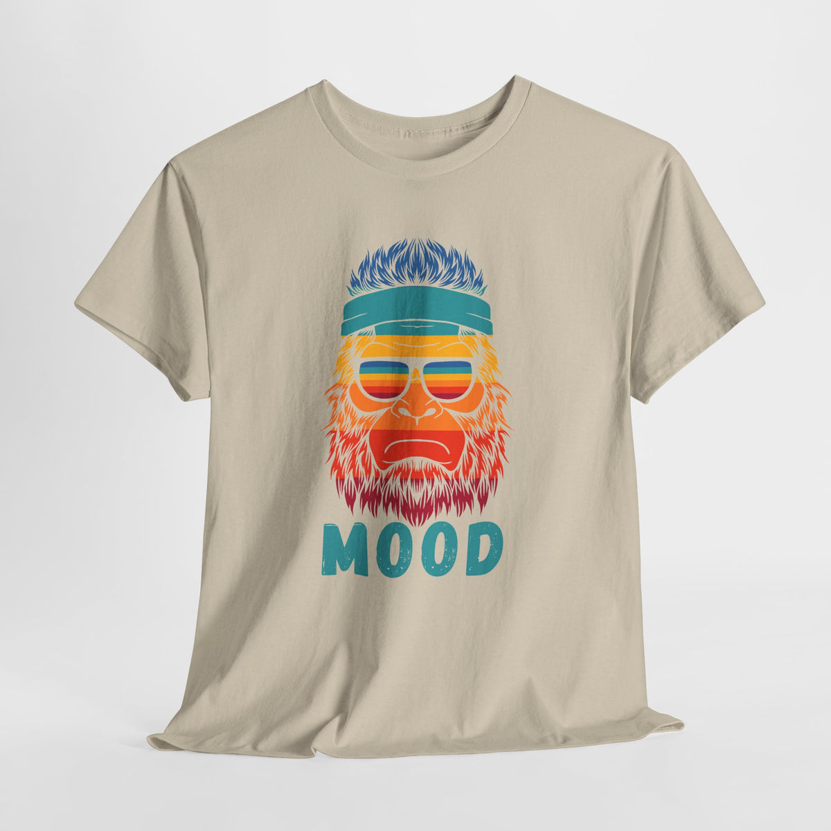 Bigfoot Mood // Retro Mood Unisex Heavy Cotton Tee - Colorful Graphic T-Shirt