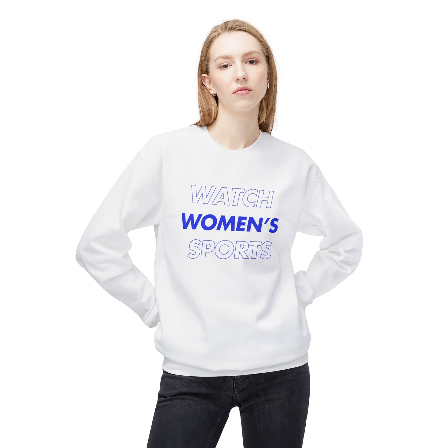 Watch Women's Sports // Unisex Midweight Softstyle Fleece Crewneck Sweatshirt