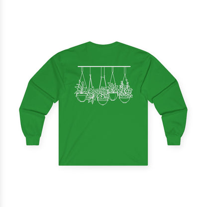 Hangin' With My Buds // Unisex Ultra Cotton Long Sleeve Tee - 'Happy Plants' Botanical Design