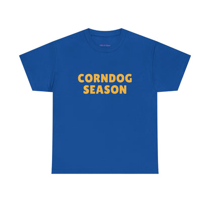 Funny Corndog Season // Unisex Heavy Cotton Tee | Perfect for Food Lovers and Festivals