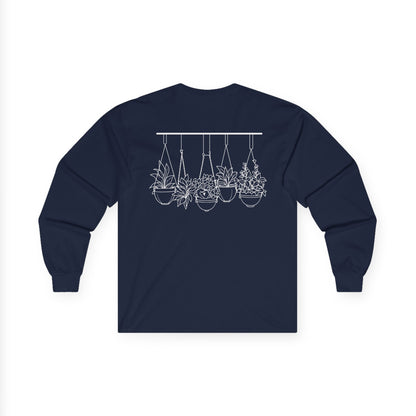 Hangin' With My Buds // Unisex Ultra Cotton Long Sleeve Tee - 'Happy Plants' Botanical Design