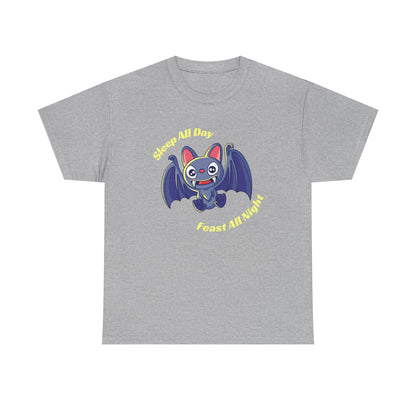 Cute Bat Unisex Heavy Cotton Tee - Fun Graphic Tee, Halloween Costume Shirt, Gift for Kids, Animal Lover Tee, Everyday Casual Wear