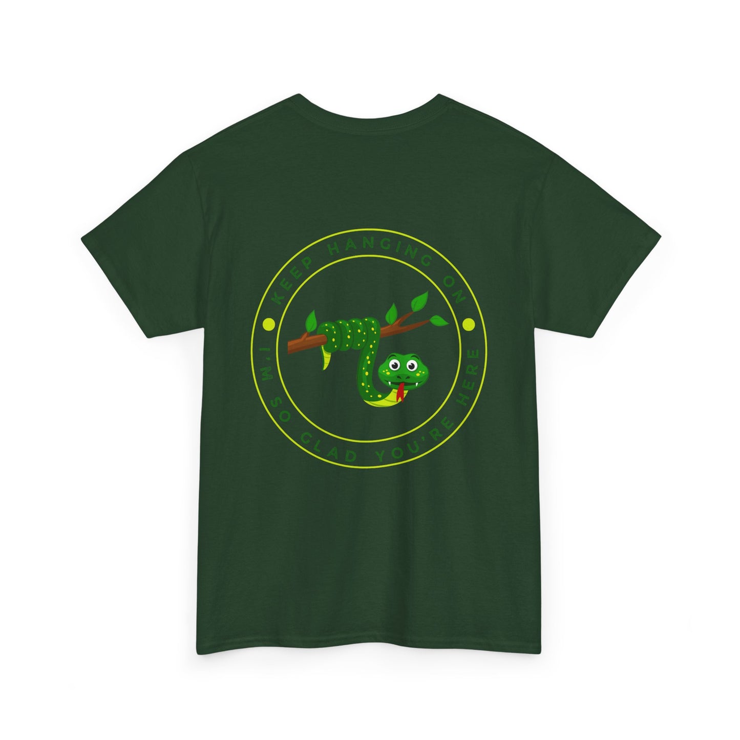Keep Hanging On - Snake // Unisex Heavy Cotton Tee - Positive Message T-Shirt