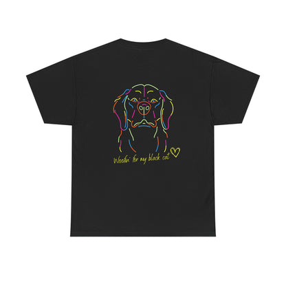 Golden Retriever Woofin' For My Black Cat // Unisex Heavy Cotton Tee - Relationship Dynamics