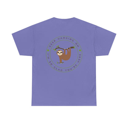 Keep Hangin' On - Sloth // Unisex Heavy Cotton Tee - Motivational