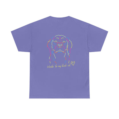 Golden Retriever Woofin' For My Black Cat // Unisex Heavy Cotton Tee - Relationship Dynamics