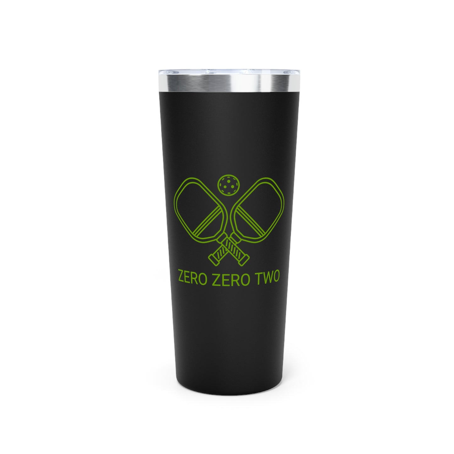 Zero Zero Two Pickleball // Copper Vacuum Insulated Tumbler, 22oz - Blue Text