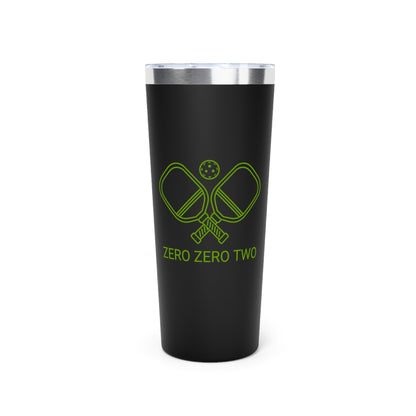 Zero Zero Two Pickleball // Copper Vacuum Insulated Tumbler, 22oz - Blue Text
