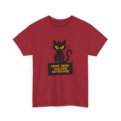 Black Cat with Sign //  Unisex Heavy Cotton Tee