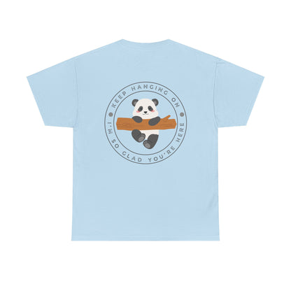 Keep Hangin' On - Panda // Unisex Heavy Cotton Tee -Vibes Graphic Shirt