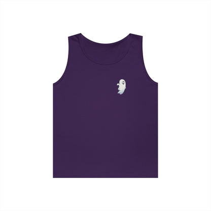 Power Bottom Autumn - White Ghost // Unisex Heavy Cotton Ghost Theme Tank Top - Fall Vibes