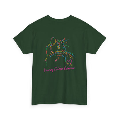 Black Cat Seeking My Golden Retriever // Unisex Heavy Cotton Tee - Relationship Dynamics