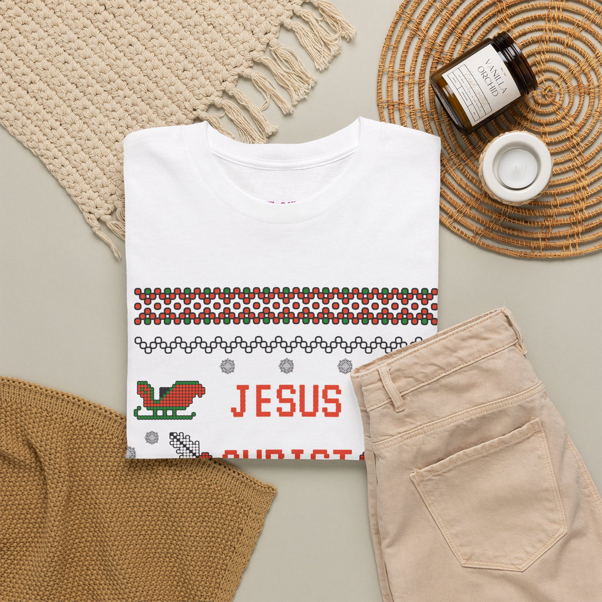Funny Christmas Tee: "Jesus Christ Already Chill" Unisex Heavy Cotton Shirt