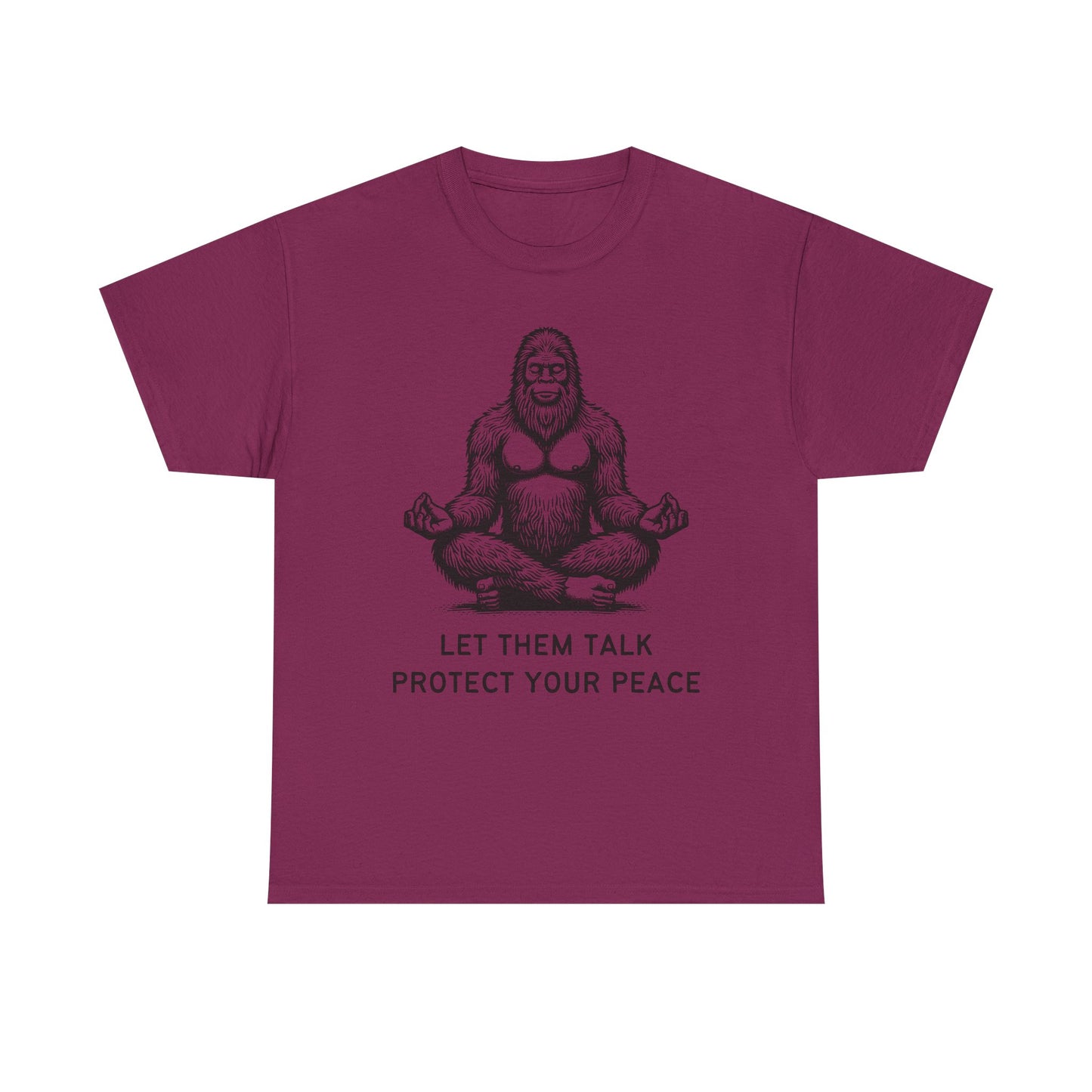 Bigfoot - Protect Your Peace // Unisex Heavy Cotton Tee - Comfortable, Relaxed Fit T-Shirt for Chill Vibes & Mental Health