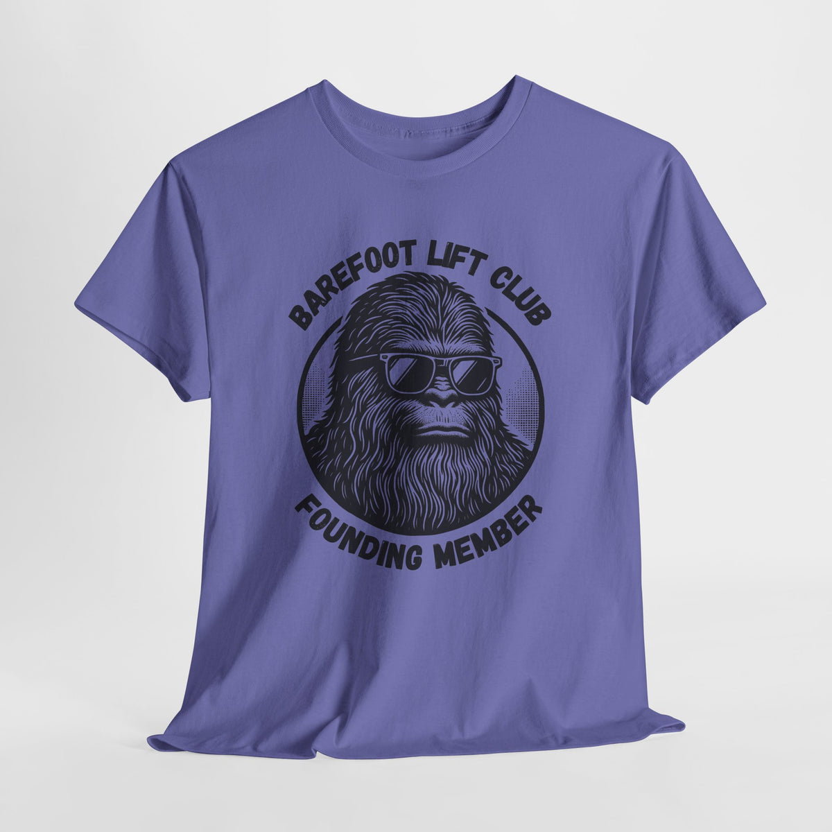 Bigfoot Founding Member of the Barefoot Lift Club // Unisex Heavy Cotton Tee - Founding Member Sasquatch Design