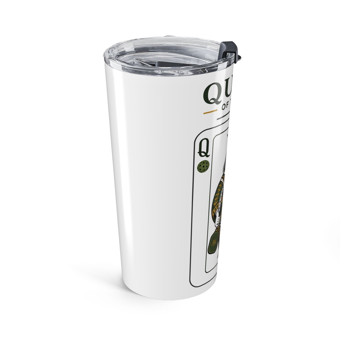 Pickleball - Queen of the Court - Vintage Playing Card -  Tumbler - 20oz Insulated Travel Cup