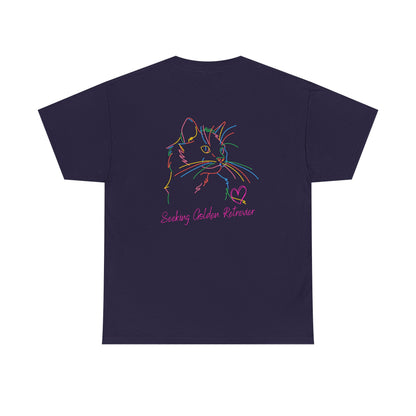 Black Cat Seeking My Golden Retriever // Unisex Heavy Cotton Tee - Relationship Dynamics