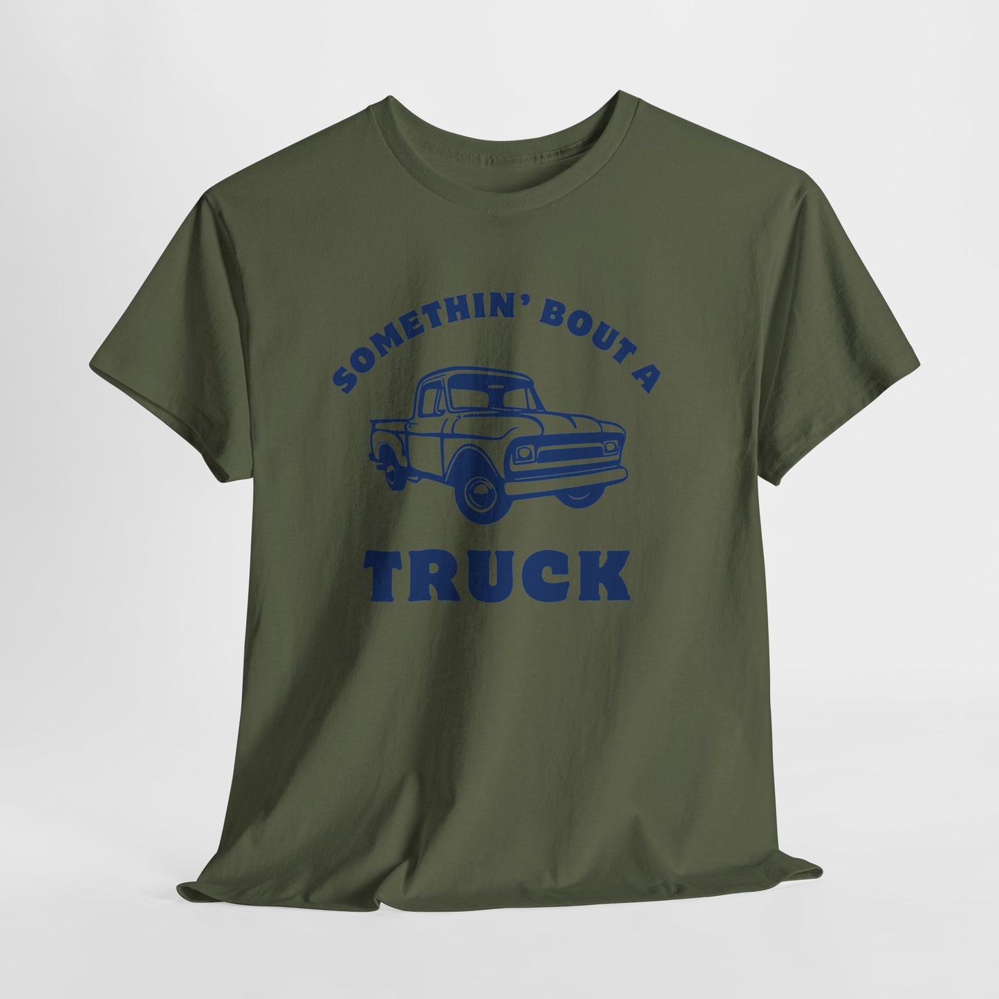 Somethin' Bout a Truck - Navy Pickup // Unisex Heavy Cotton Tee - Perfect for Truck Lovers