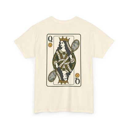 Tennis - Queen of the Court - Vintage Playing Card Graphic T-Shirt