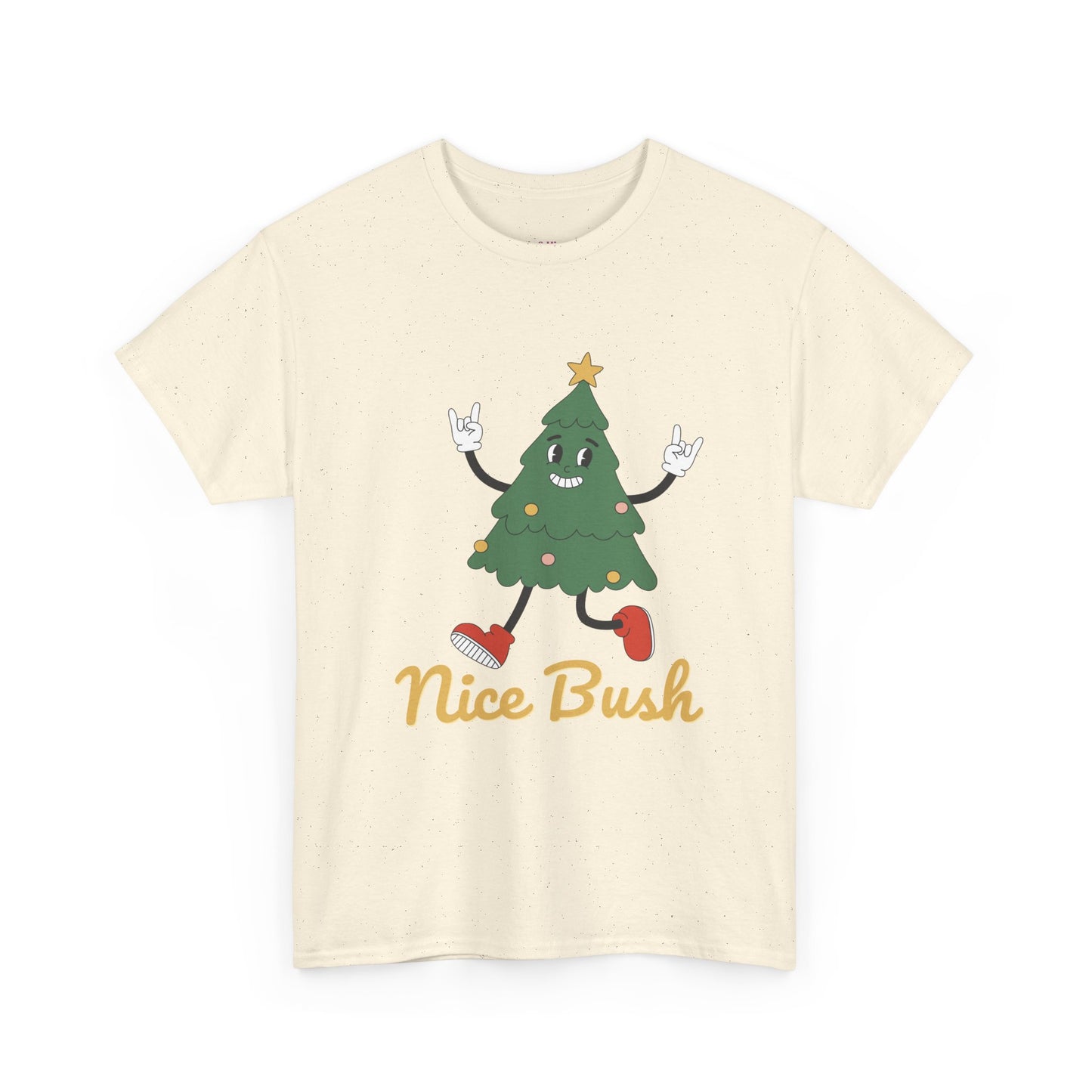Funny Christmas Tree Tee - 'Nice Bush' Unisex Heavy Cotton T-Shirt