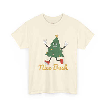 Funny Christmas Tree Tee - 'Nice Bush' Unisex Heavy Cotton T-Shirt