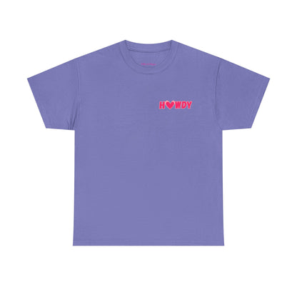 H<3WDY Pocket Placement // Fun Howdy Graphic Unisex Heavy Cotton Tee