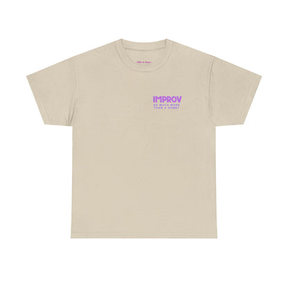 Improv, Multi Color "Yes, And" Double-sided // Colorful Affirmation Unisex Heavy Cotton Tee