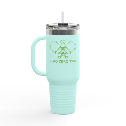 Zero Zero Two // Insulated Travel Mug, 40oz - Blue Text