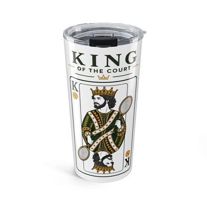 Tennis - King of the Court - Vintage Playing Card - Tumbler - 20oz Insulated Travel Cup
