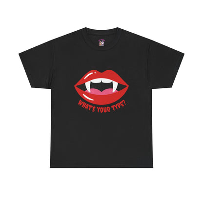 Vampire Lips Tee: Unisex Heavy Cotton Tee for Halloween, Party, Gift, Funny T-Shirt, Casual Wear, Trendy Fashion