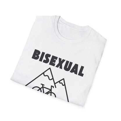 Bisexual (Mountain) Bicyclist  // Unisex Softstyle T-Shirt