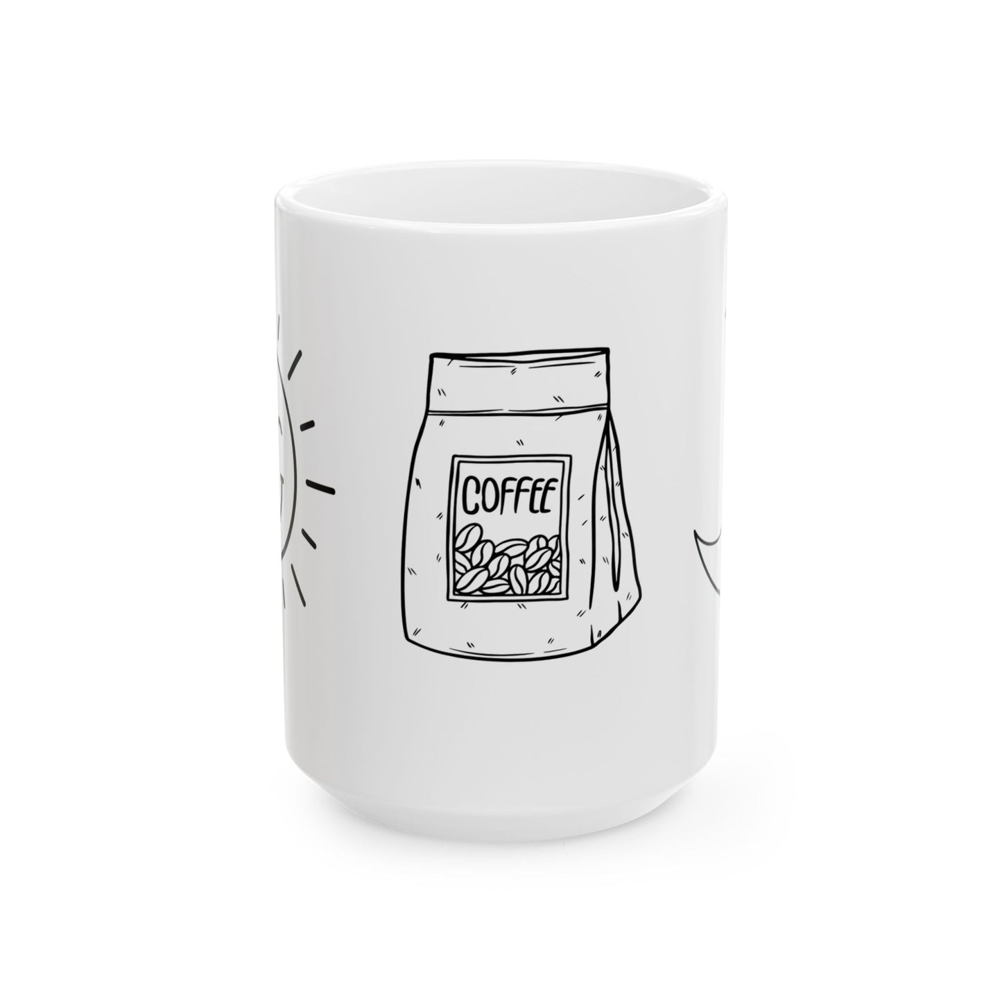 Sun Coffee Moon // Ceramic Mug, (11oz, 15oz)