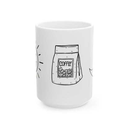 Sun Coffee Moon // Ceramic Mug, (11oz, 15oz)