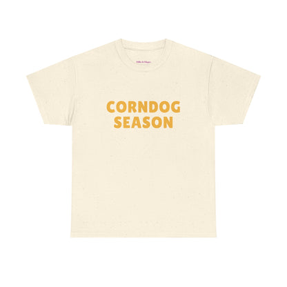 Funny Corndog Season // Unisex Heavy Cotton Tee | Perfect for Food Lovers and Festivals