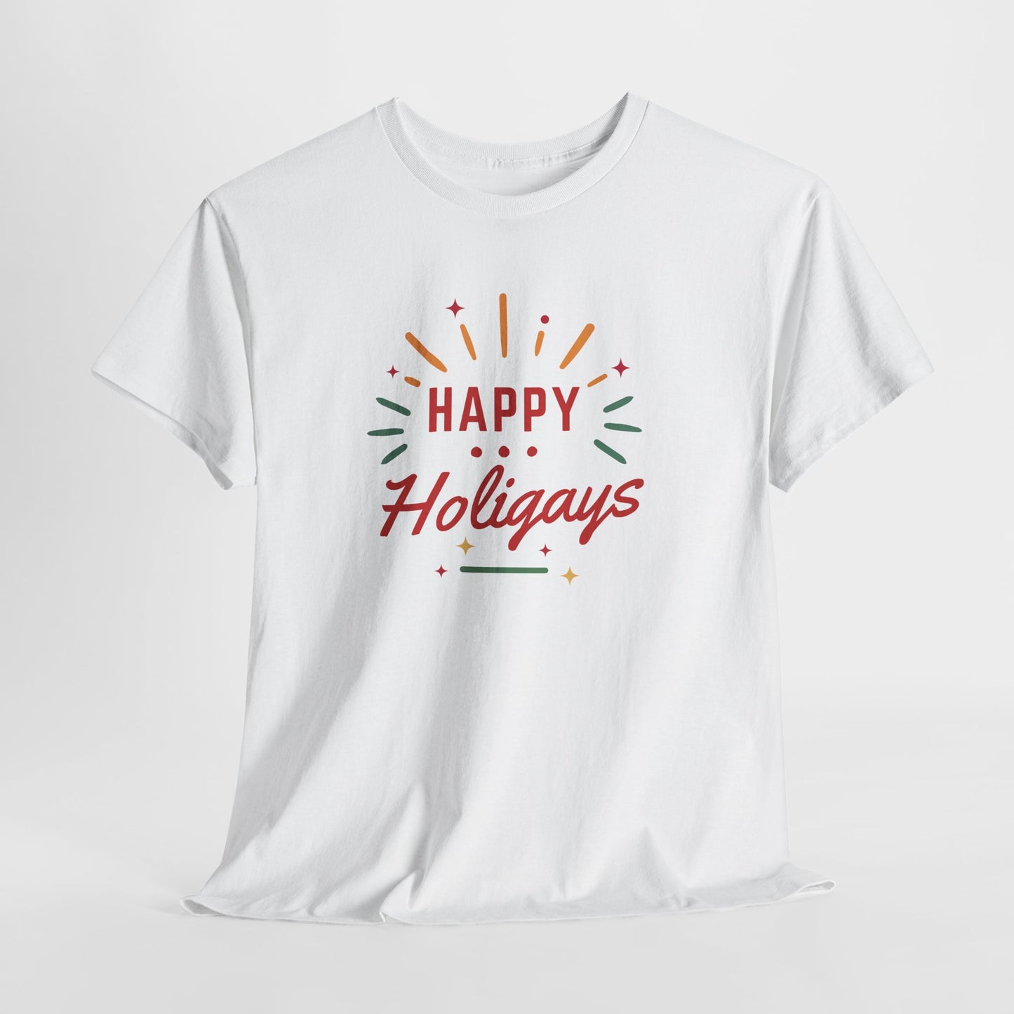 Happy Holigays Simple Unisex Heavy Cotton Tee