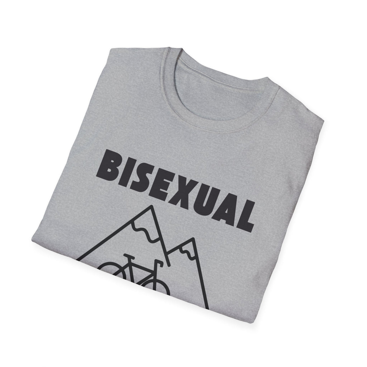 Bisexual (Mountain) Bicyclist  // Unisex Softstyle T-Shirt