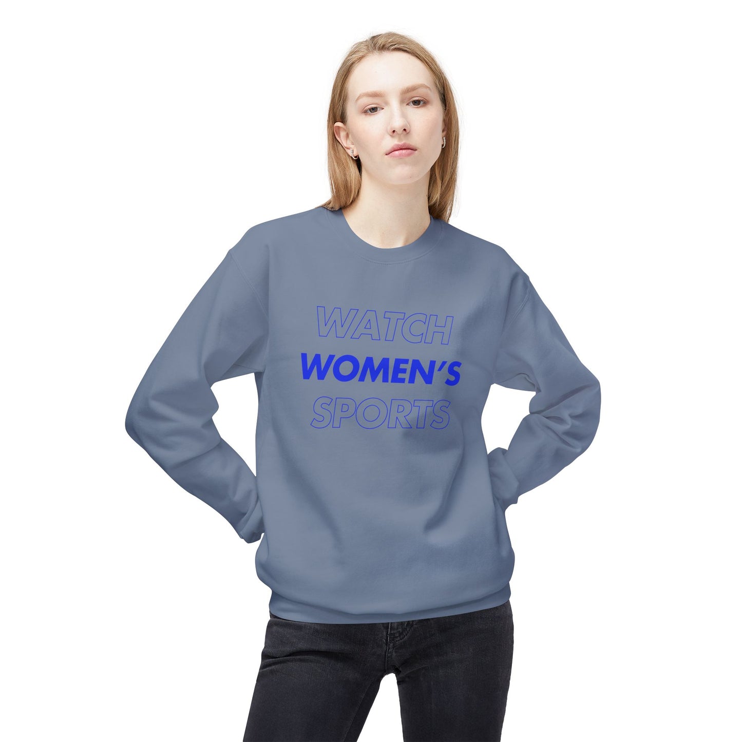 Watch Women's Sports // Unisex Midweight Softstyle Fleece Crewneck Sweatshirt