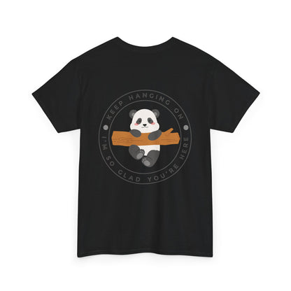 Keep Hangin' On - Panda // Unisex Heavy Cotton Tee -Vibes Graphic Shirt