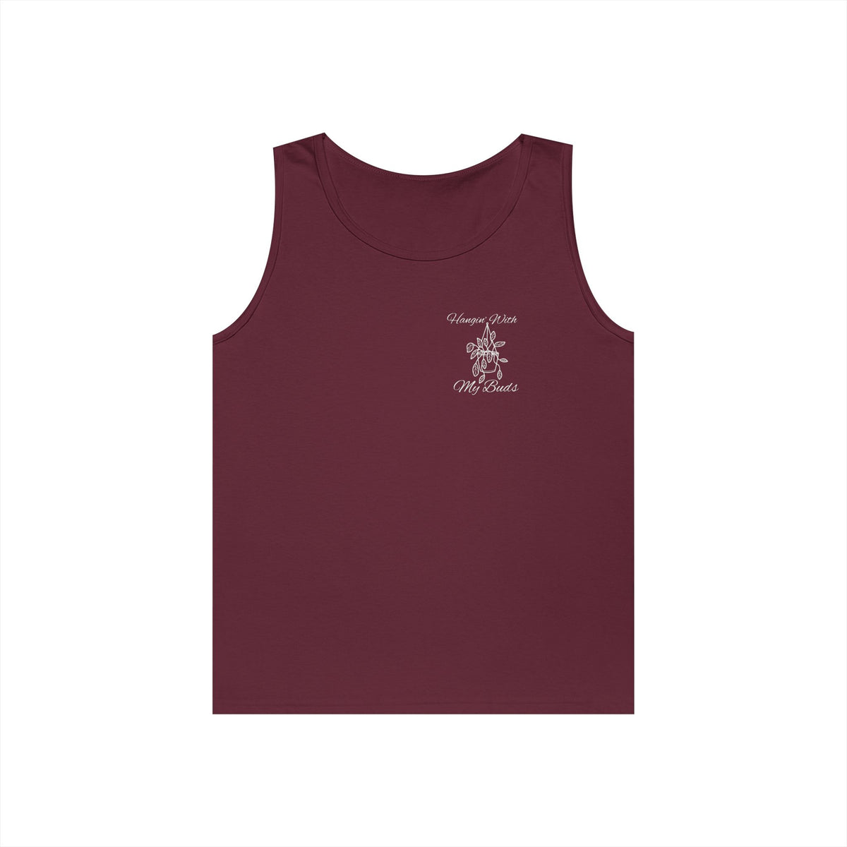Hangin' With My Buds // Happy Plant Lover Unisex Heavy Cotton Tank Top - Perfect for Gardening Enthusiasts