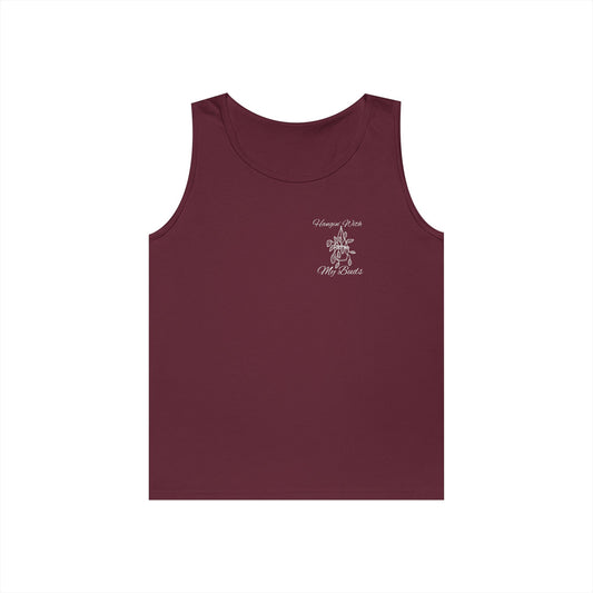 Hangin' With My Buds // Happy Plant Lover Unisex Heavy Cotton Tank Top - Perfect for Gardening Enthusiasts