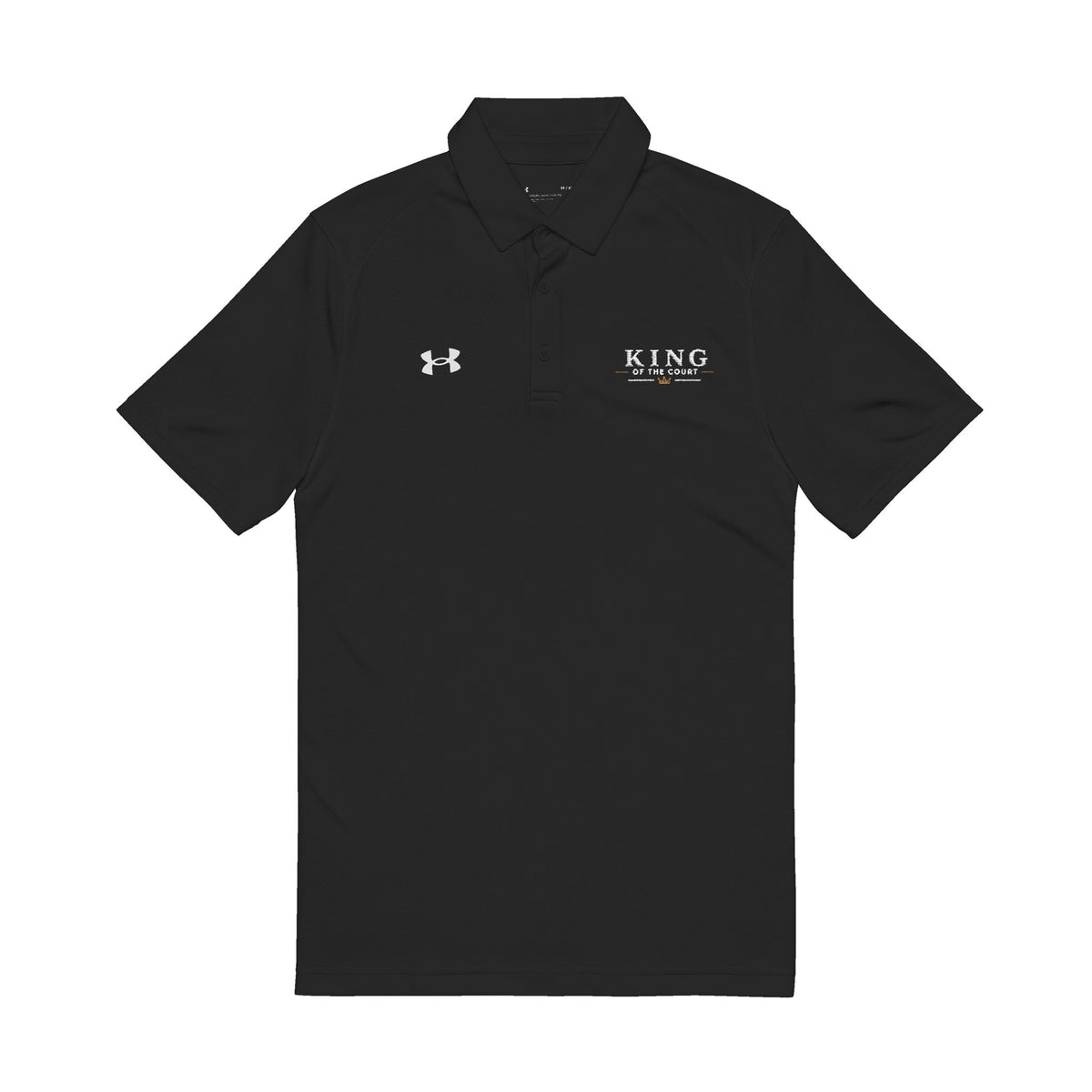King of the Court-  Cream Embroidered Men's Polo Shirt - Under Armour Performance Polo
