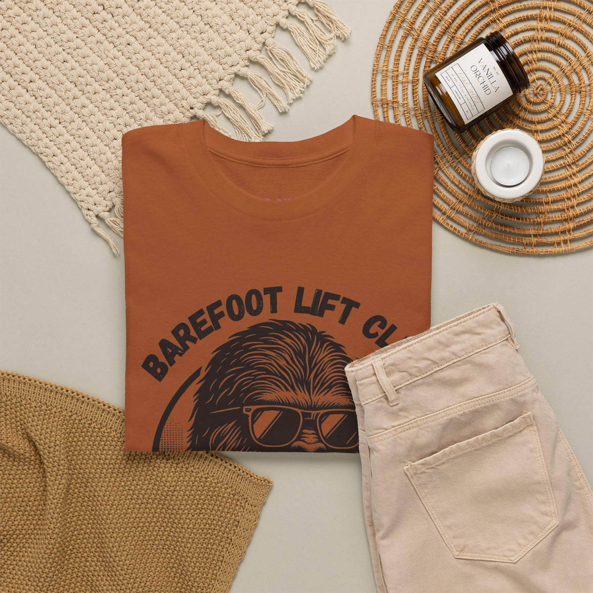 Bigfoot Founding Member of the Barefoot Lift Club // Unisex Heavy Cotton Tee - Founding Member Sasquatch Design